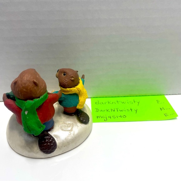 Vintage 1990 Hallmark Tender Touches Chopping Down the Xmas Tree Figurine - Picture 5 of 10